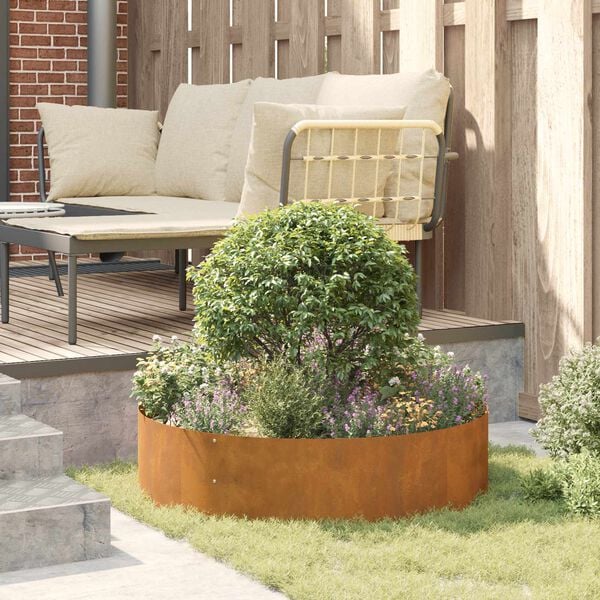 vidaXL Garden Planter Brown 80 x 80 x 20 cm Weathering Steel