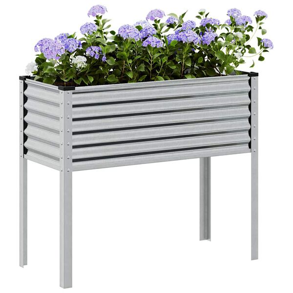 vidaXL Garden Planter 100x45x90 cm Galvanised Steel