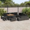 vidaXL Garden Sofa Set with Cushion 13 pcs Black Poly rattan