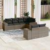 vidaXL 7 Piece Garden Sofa Set with Cushions Grey Poly Rattan