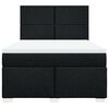 vidaXL Box Spring Bed with Mattress Black Queen Fabric