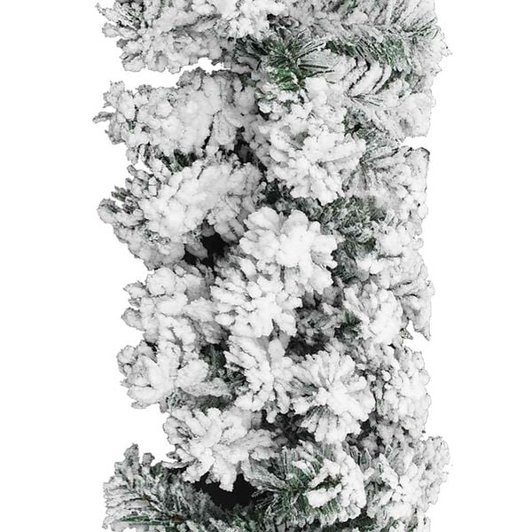vidaXL Christmas Garland with Flocked Snow Green 10 m PVC