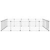 vidaXL 20-Panel Pet Cage with Door Black 35x35 cm Steel
