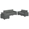 vidaXL 3 Piece Sofa Set with Cushions&nbsp;Dark Grey Fabric