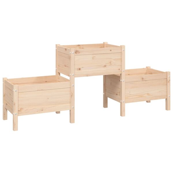 vidaXL Planter 178.5x44x75 cm Solid Wood Pine