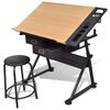 vidaXL Drawing Table | Brown (#A52A2A), Black (#0A0A0A)