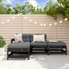 vidaXL 4 Piece Garden Lounge Set with Cushions Black Solid Wood