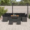 vidaXL Garden Sofa Set Height-Adjustable 10 pcs Black Poly Rattan