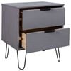 vidaXL Bedside Cabinet Grey 45x39.5x57 cm Solid Pine Wood