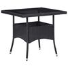 vidaXL 5 Piece Garden Dining Set Black Poly Rattan and Acacia Wood