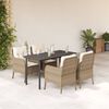 vidaXL 5 Piece Garden Dining Set with Cushions Beige Poly Rattan