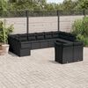 vidaXL 12 Piece Garden Sofa Set with Cushions Black Poly Rattan