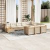 vidaXL 11 Piece Garden Sofa Set with Cushions Beige Poly Rattan