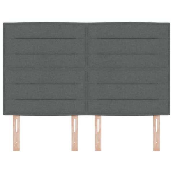vidaXL Headboard with Headboard Dark Grey 144 cm Faux Leather