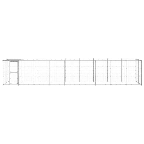 vidaXL Outdoor Dog Kennel Galvanised Steel with Roof 21.78 m²