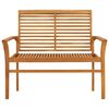 vidaXL Garden Bench with Cream Cushion 112 cm Solid Teak Wood