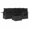 vidaXL 5 Piece Garden Sofa Set with Cushions Black Poly Rattan