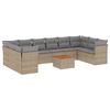 vidaXL 11 Piece Garden Sofa Set with Cushions Mix Beige Poly Rattan