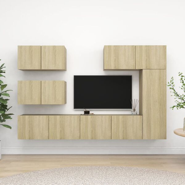 vidaXL 6 Piece TV Cabinet Set Sonoma Oak Engineered Wood