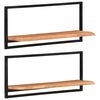 vidaXL Wall Shelves 2 pcs 80x25x35 cm Solid Wood Acacia and Steel