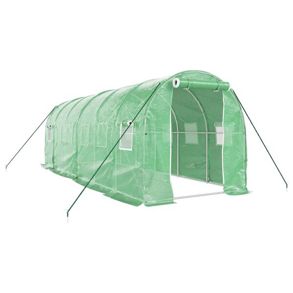 vidaXL Greenhouse with Steel Frame Green 12 m&sup2; 6x2x2 m