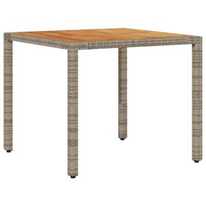 vidaXL Garden Table Grey 90x90x75 cm Poly Rattan