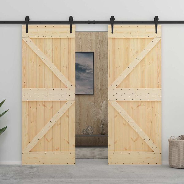 vidaXL Door NARVIK Natural 100 x 210 cm Solid Pine Wood