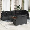 vidaXL Garden Sofa Set 9 pcs Black