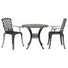 vidaXL 3 Piece Bistro Set Bronze Cast Aluminium
