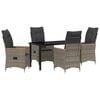 vidaXL Garden Dining Set 5 pcs Grey Poly Rattan