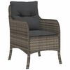 vidaXL 5 Piece Garden Dining Set with Cushions Grey Poly Rattan