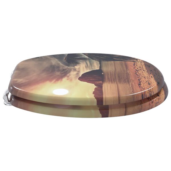 vidaXL Soft-Close Toilet Seat Orange 44 x 38 cm MDF board