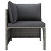 vidaXL 6 Piece Garden Lounge Set with Cushions Poly Rattan Grey