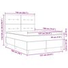 vidaXL Box Spring Bed Dark Grey and White 137 x 190 cm Fabric