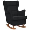 vidaXL Rocking Chair Wingback Black Velvet and Solid Wood