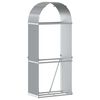 vidaXL Log Holder Light Grey 80x45x190 cm Galvanised Steel
