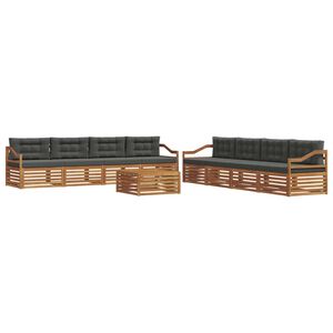 vidaXL Outdoor Sofa Set 9 pcs Natural and Anthracite