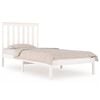 vidaXL Bed Frame without Mattress White Solid Wood Single