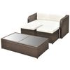 vidaXL 4 Piece Garden Lounge Set with Cushions Poly Rattan Brown