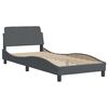vidaXL Bed Frame without Mattress "Hanko" Dark Grey 90x190 cm Velvet