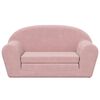 vidaXL Kids' Sofa Bed 2-Seater Pink Soft Plush