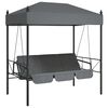 vidaXL Garden Swing Bench with Canopy Dark Grey&nbsp;Steel