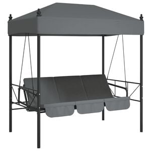 vidaXL Garden Swing Bench with Canopy Dark Grey&nbsp;Steel