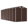 vidaXL Garden Shed Brown 191x555x198 cm Galvanised Steel