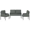 vidaXL Sofa Sets with Cushion 3 pcs Dark Grey 115 x 56 x 80 cm Plywood