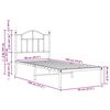 vidaXL Metal Bed Frame without Mattress with Headboard Black 90x190cm