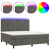 vidaXL Box Spring Bed with Mattress&LED Dark Grey 153x203 cm Queen Size Velvet