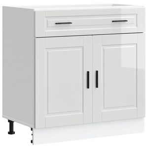 vidaXL Kitchen Base Cabinet "Porto" High Gloss White Engineered Wood