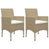 vidaXL 3 Piece Garden Dining Set Beige Poly Rattan and Glass