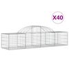 vidaXL Arched Gabion Baskets 40 pcs 200x50x40/60 cm Galvanised Iron